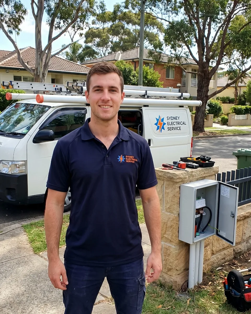 Sydney Electrical Service electrician working on a switchboard / meter box